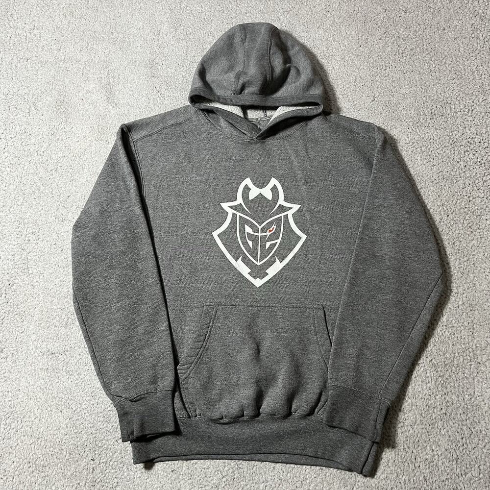 G2 Esports Hoodie Mens Medium Gray Graphic Pullover Sweatshirt Gaming